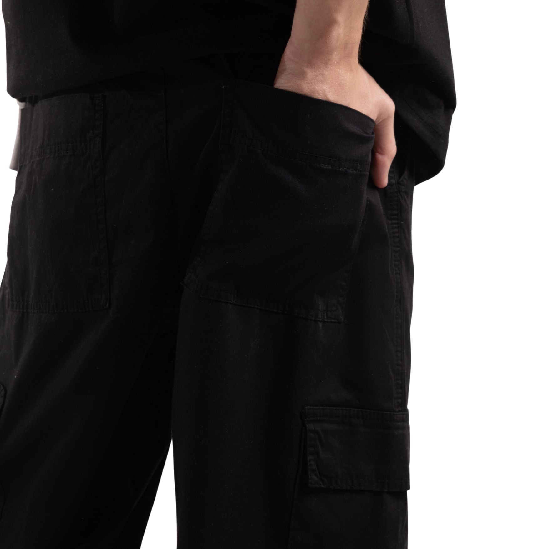 Baggy Cargo Pants - Black - Street Cultured
