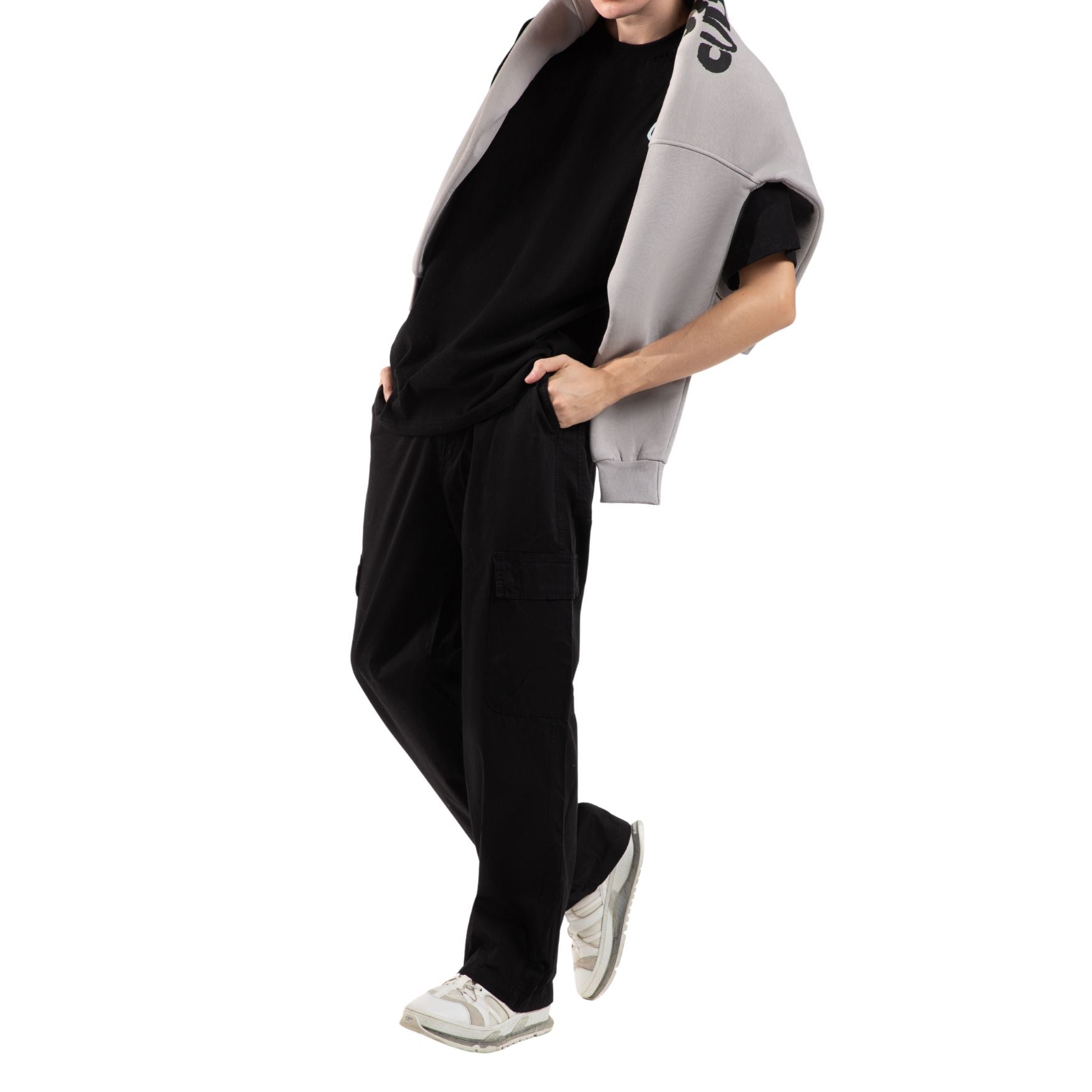 Baggy Cargo Pants - Black - Street Cultured