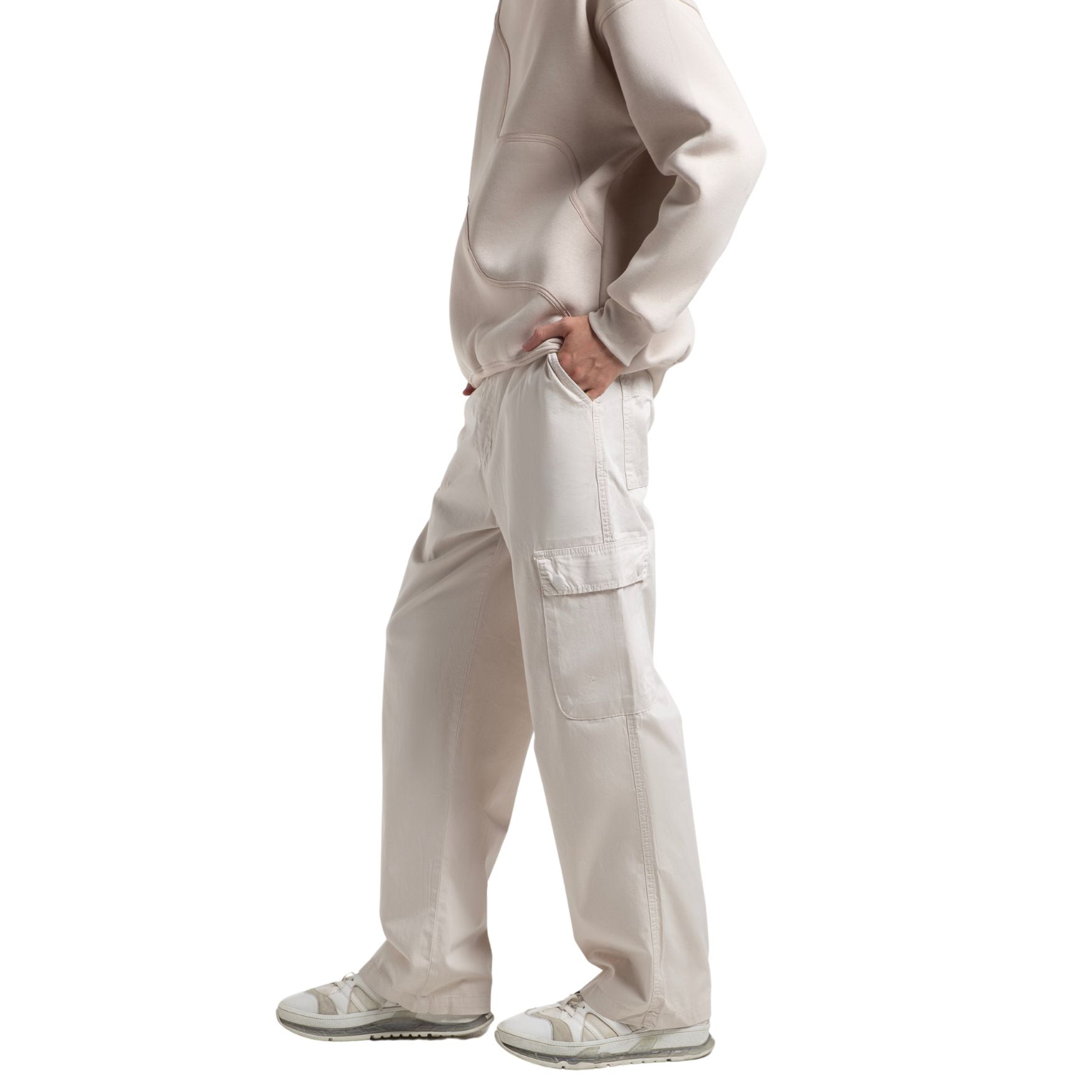 Baggy Cargo Pants - Ivory Beige - Street Cultured