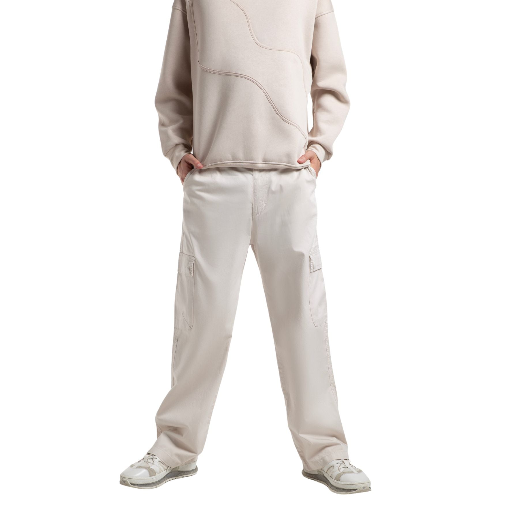 Baggy Cargo Pants - Ivory Beige - Street Cultured