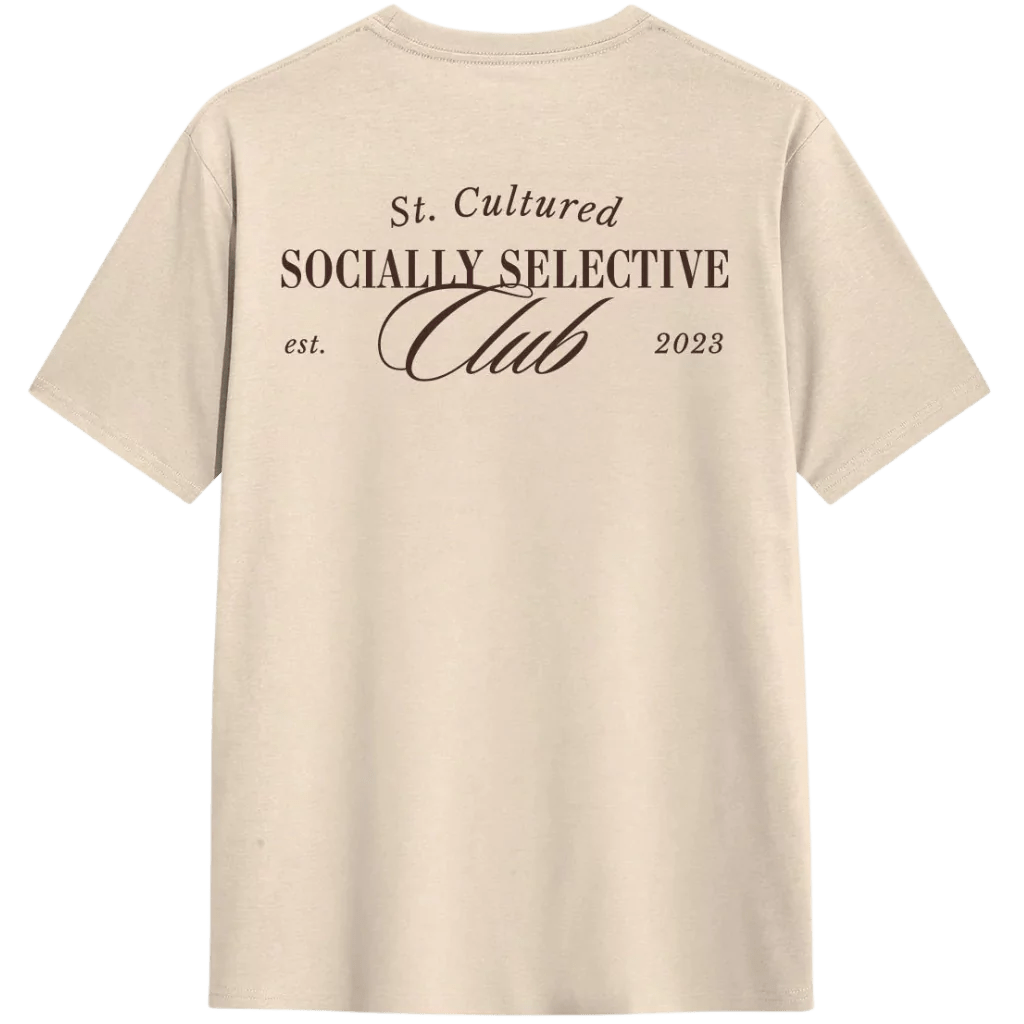 Socially Selective Club - Beige T-Shirt - Street Cultured