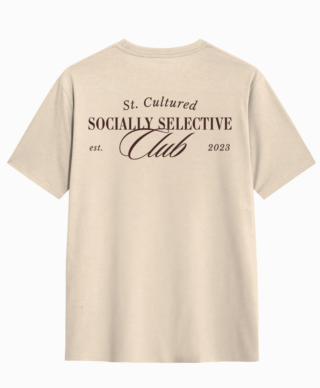 Socially Selective Club - Beige Tee - Street Cultured
