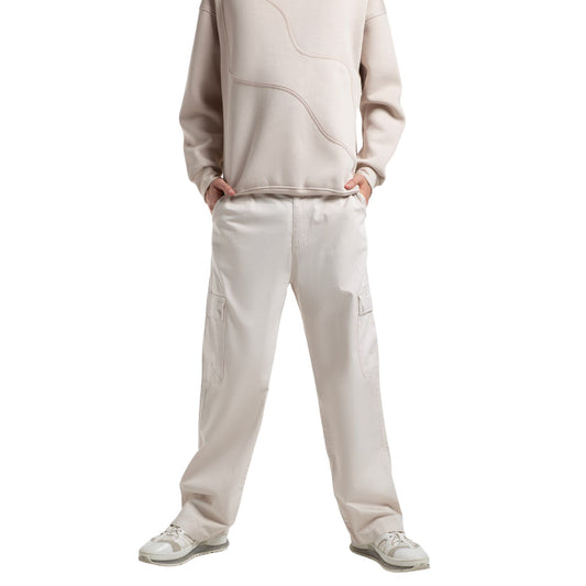 Baggy Cargo Pants -  Ivory Beige