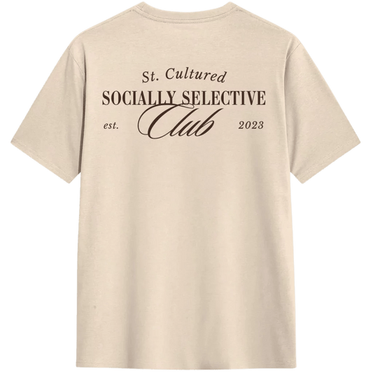 Socially Selective Club - Beige T-Shirt - Street Cultured